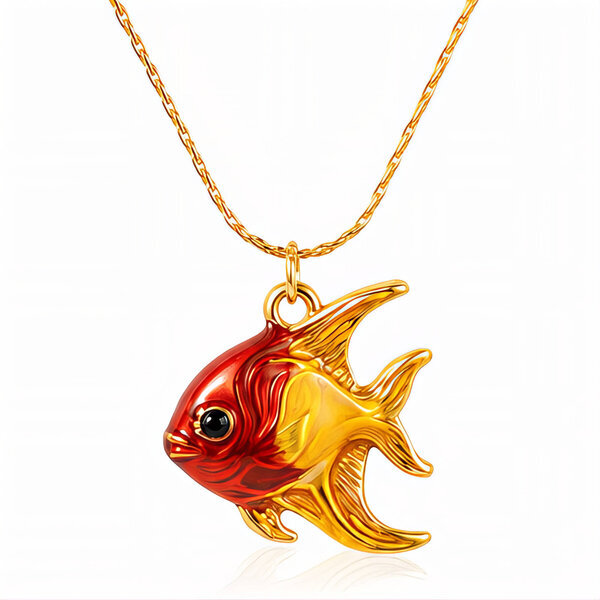 "Fish" PVD Gold-Plated Stainless Steel Necklace - Intensity