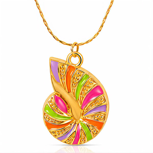 "Seashell" PVD Gold-Plated Steel Necklace - Intensity