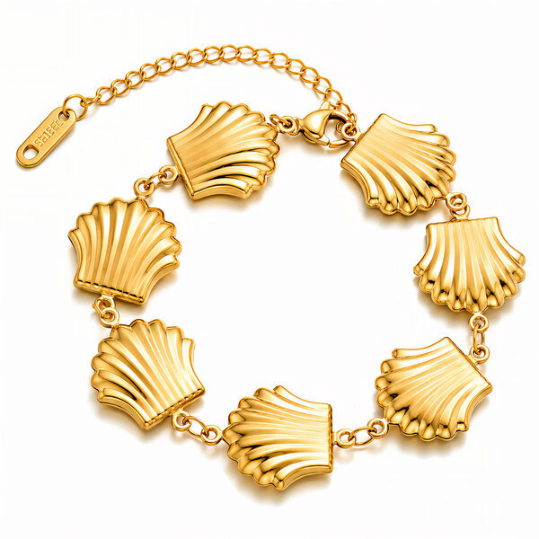 "Seashell" PVD Gold-Plated Steel Bracelet - Intensity