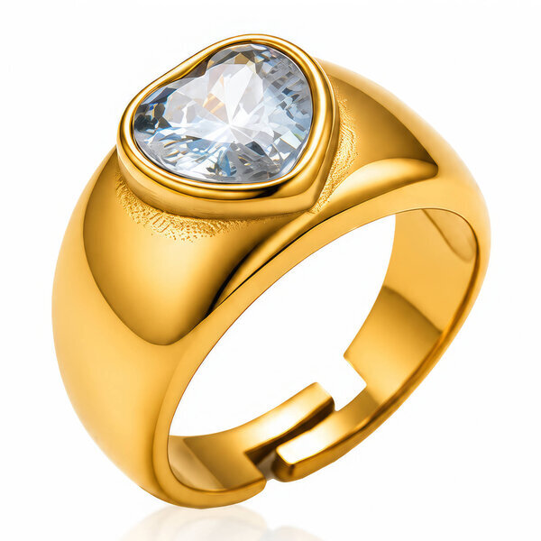 "Heart" PVD Gold-Plated Stainless Steel Ring - Intensity