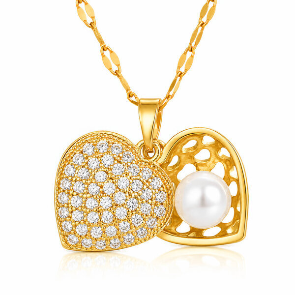 "Heart" PVD Gold-Plated Brass Necklace - Intensity