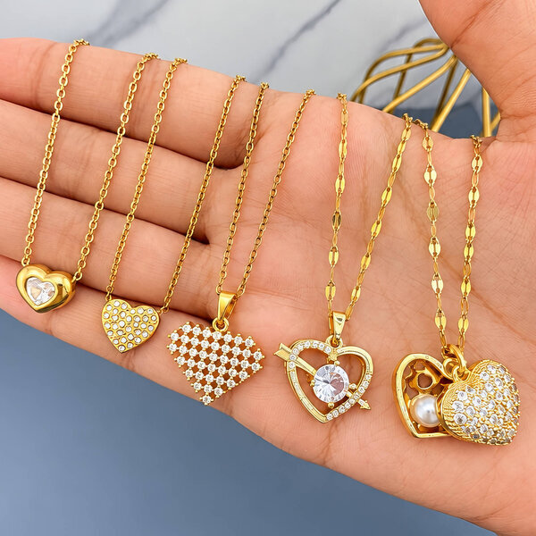 "Heart" PVD Gold-Plated Brass Necklace - Intensity