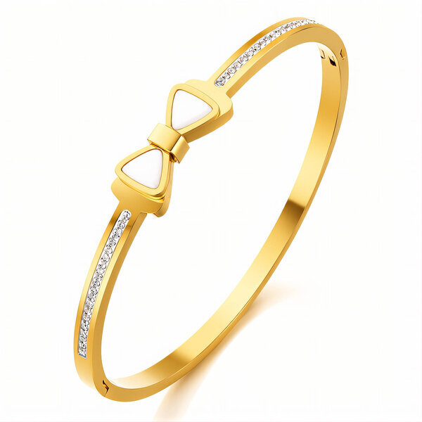 "Bow" PVD Gold-Plated Stainless Steel Bracelet - Intensity