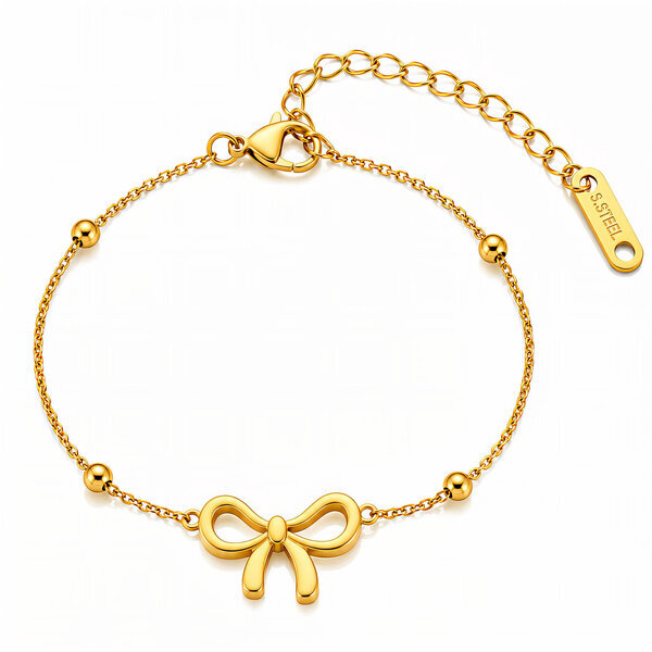 "Bow" PVD Gold-Plated Stainless Steel Bracelet - Intensity