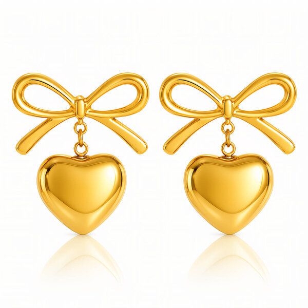 "Hearts" PVD Gold-Plated Steel Earrings - Intensity