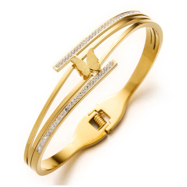 "Butterfly" PVD Gold-Plated Steel Bracelet - Intensity