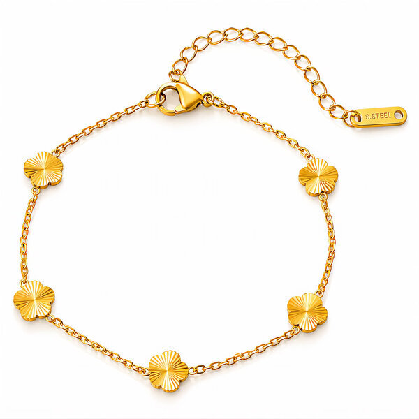 "Flower Meadow" PVD Gold-Plated Steel Bracelet - Intensity