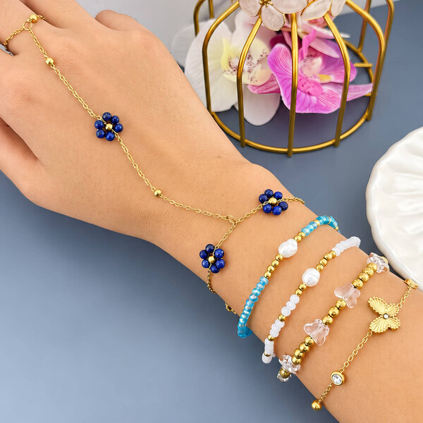 "Butterfly" PVD Gold-Plated Steel Bracelet - Intensity