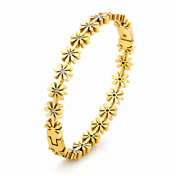 "Flower Meadow" PVD Gold-Plated Stainless Steel Bracelet - Intensity