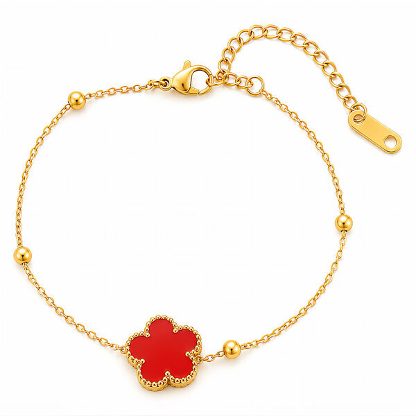 "Flower" PVD Gold-Plated Steel Bracelet - Intensity