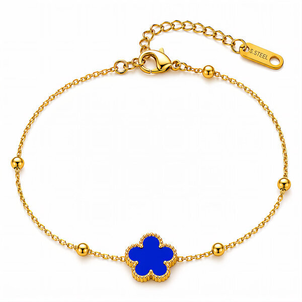 "Flower" PVD Gold-Plated Steel Bracelet - Intensity