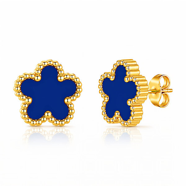 "Flowers" PVD Gold-Plated Steel Earrings - Intensity