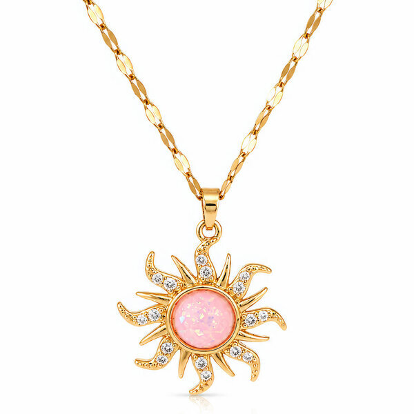 "Sun" PVD Gold-Plated Brass Necklace - Intensity