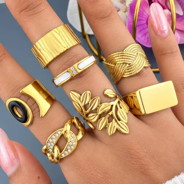 PVD Gold-Plated Stainless Steel Ring - Intensity