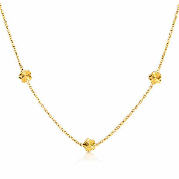 "Flower Meadow" PVD Gold-Plated Stainless Steel Necklace - Intensity