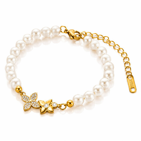 "Flowers" PVD Gold-Plated Brass Bracelet - Intensity