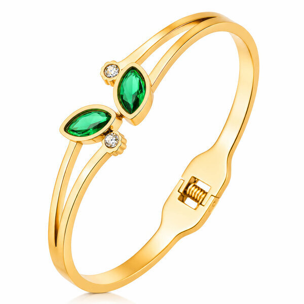 "Leaves" PVD Gold-Plated Steel Bracelet - Intensity