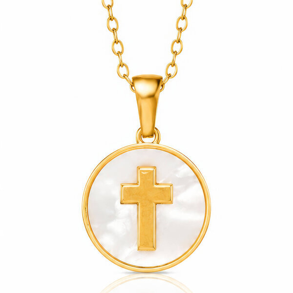 "Cross" PVD Gold-Plated Stainless Steel Necklace - Intensity
