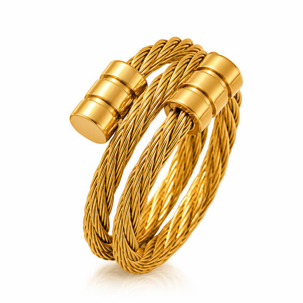 PVD Gold-Plated Stainless Steel Ring - Intensity