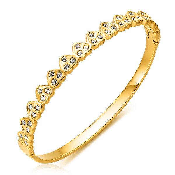 "Hearts" PVD Gold-Plated Stainless Steel Bracelet - Intensity