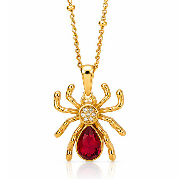 "Spider" PVD Gold-Plated Steel Necklace - Intensity