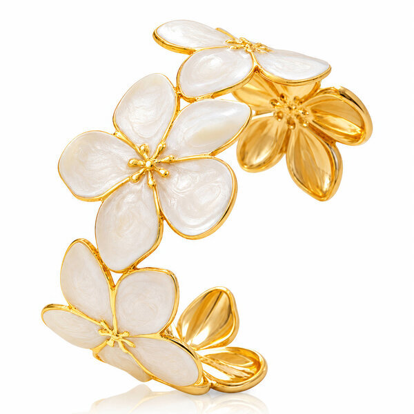 "Flower Meadow" PVD Gold-Plated Steel Bracelet - Intensity