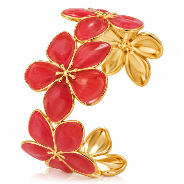 "Flower Meadow" PVD Gold-Plated Steel Bracelet - Intensity