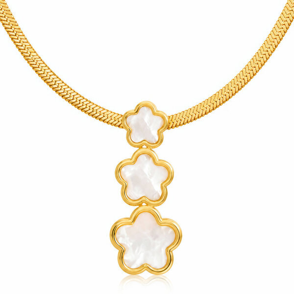 "Flower Meadow" PVD Gold-Plated Steel Necklace - Intensity