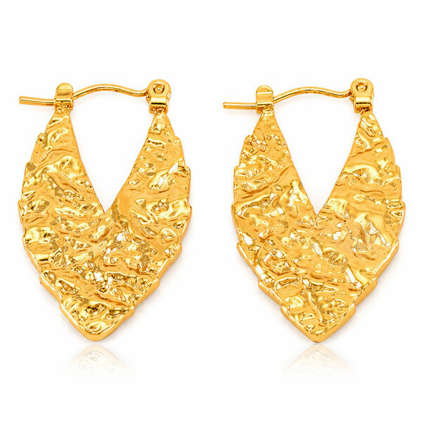 Earrings, 18K Gold Plated Steel