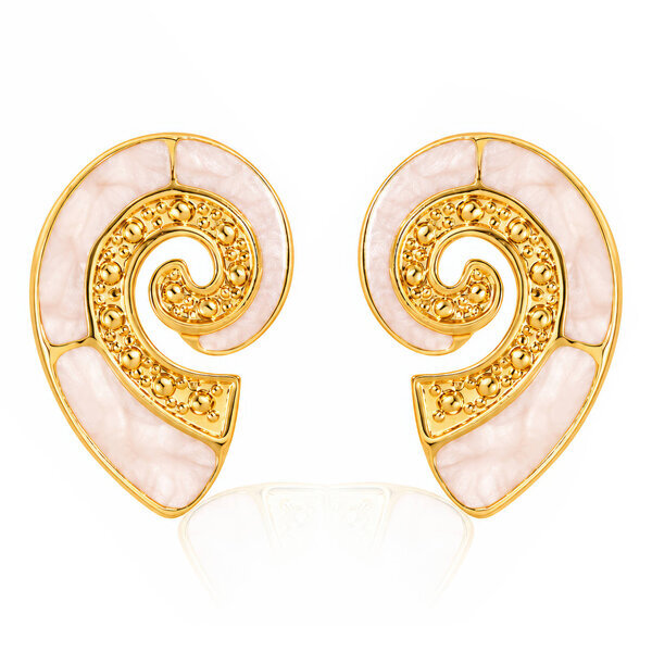 "Seashells" PVD Gold-Plated Steel Earrings - Intensity