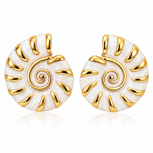 "Seashells" PVD Gold-Plated Steel Earrings - Intensity