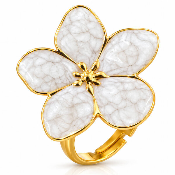 "Flower" PVD Gold-Plated Stainless Steel Ring - Intensity