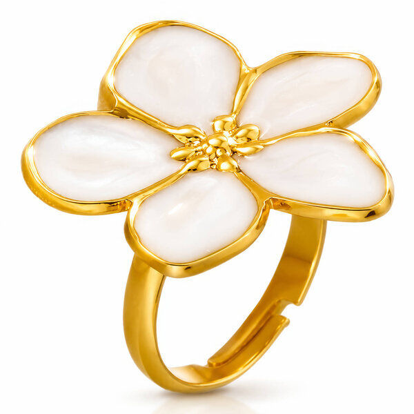 "Flower" PVD Gold-Plated Stainless Steel Ring - Intensity