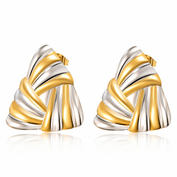 Earrings, 18K Gold Plated Steel