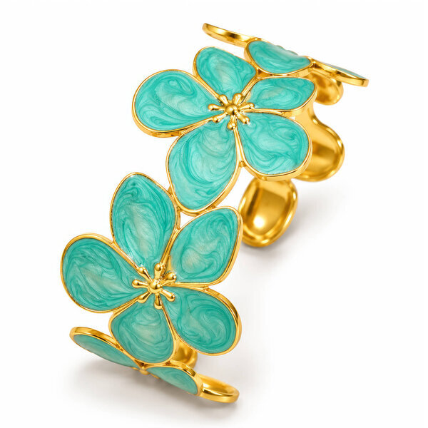 "Flower Meadow" PVD Gold-Plated Steel Bracelet - Intensity