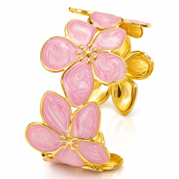 "Flower Meadow" PVD Gold-Plated Steel Bracelet - Intensity