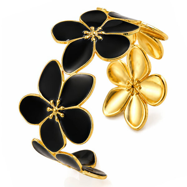 "Flower Meadow" PVD Gold-Plated Steel Bracelet - Intensity