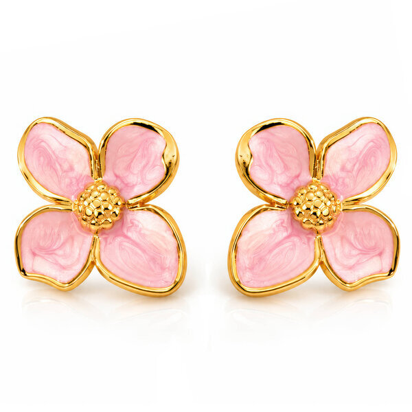 "Flowers" PVD Gold-Plated Steel Earrings - Intensity