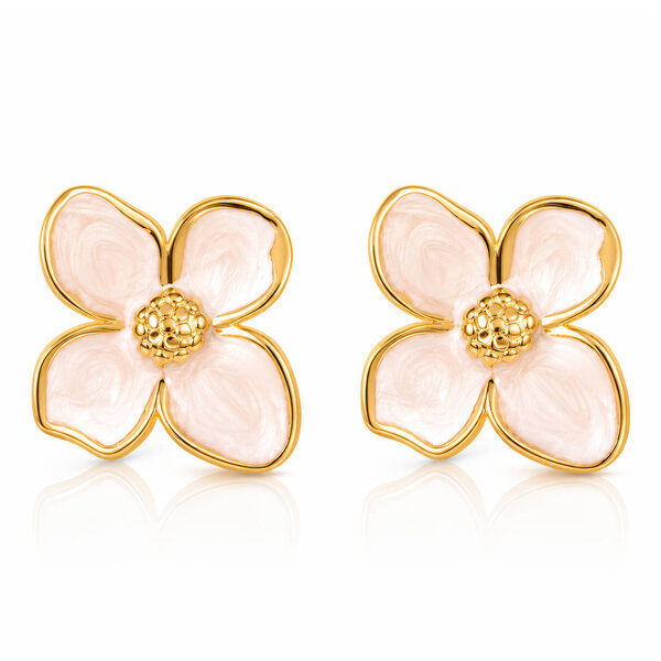 "Flowers" PVD Gold-Plated Steel Earrings - Intensity