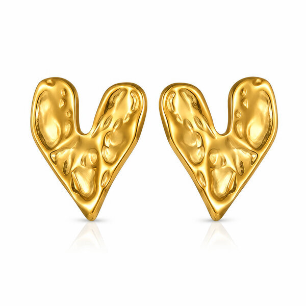 "Hearts" PVD Gold-Plated Steel Earrings - Intensity