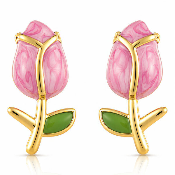 "Flowers" PVD Gold-Plated Steel Earrings - Intensity