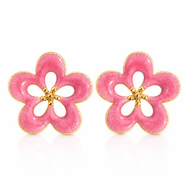 "Flowers" PVD Gold-Plated Steel Earrings - Intensity