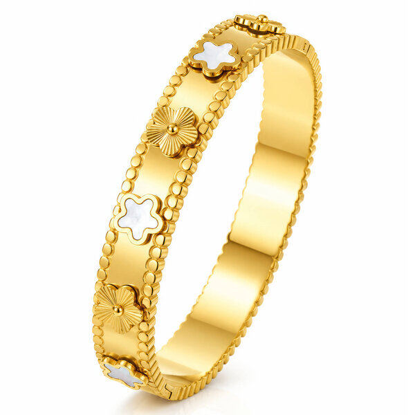 "Flower Meadow" PVD Gold-Plated Steel Bracelet - Intensity