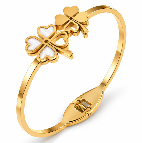 "Flowers" PVD Gold-Plated Steel Bracelet - Intensity