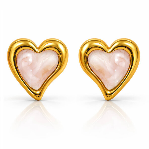 "Hearts" PVD Gold-Plated Steel Earrings - Intensity