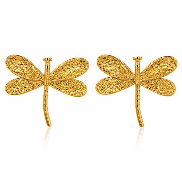 Earrings, 18K Gold Plated Steel