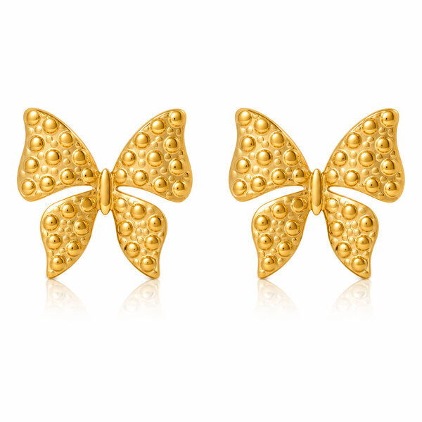 "Butterflies" Earrings, 18K Gold Plated Steel