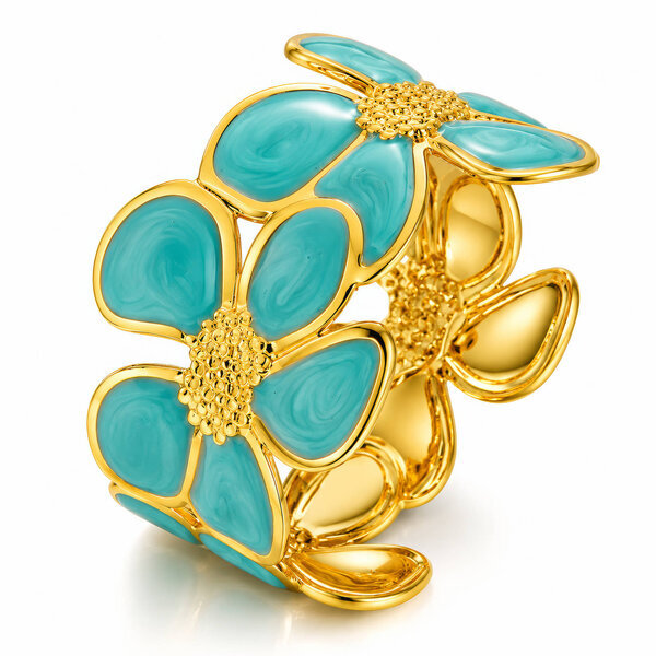 "Flower Meadow" PVD Gold-Plated Steel Bracelet - Intensity