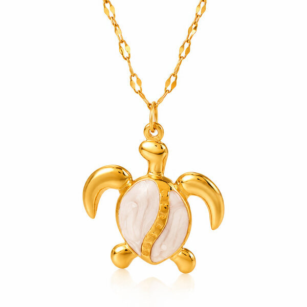 "Turtle" PVD Gold-Plated Steel Necklace - Intensity