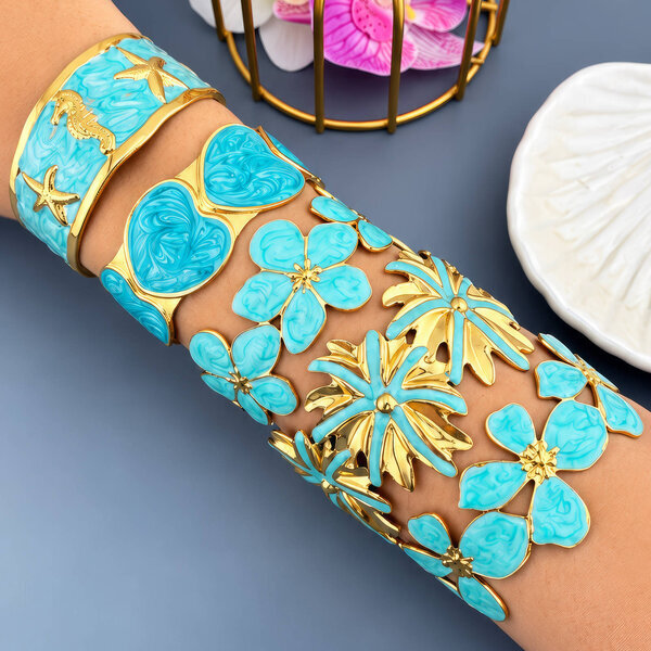 "Hearts" PVD Gold-Plated Steel Bracelet - Intensity